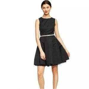 Jason Wu Black Fit and Flare Sleeveless Belted Dress Size 10